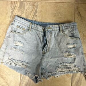 I’m selling these white wash Jean shorts! They are a size XL.